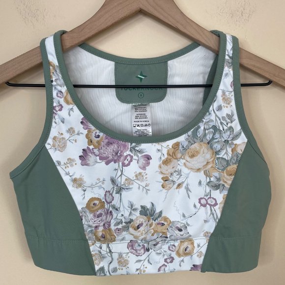 Tuckernuck Other - Tuckernuck Meadow Green Chintz Floral Sports Bra Size Small Activewear